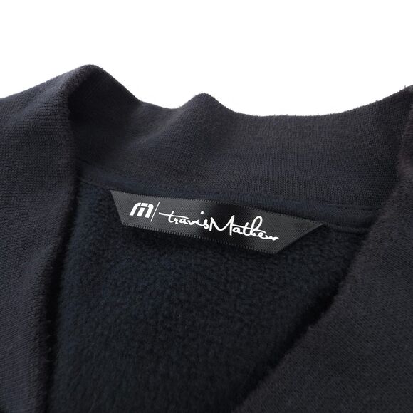 TRAVIS MATHEW Cavalry Knit Bomber Jacket Fleece Athleisure Normcore Preppy Navy - Picture 7 of 9